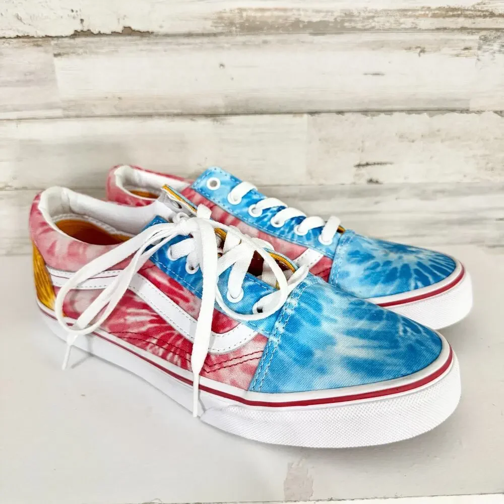 Vans Shoes Unisex Junior Size 6 Classic Old Skool Tie‎ Dye Block Skate Sneakers